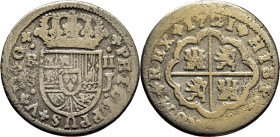 FELIPE V. Sevilla. 2 reales. 1721. J. Cy8728. 4´79 g. Oxidación limpiada. BC. To