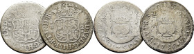 FERNANDO VI. Méjico. 2 reales. 1750 y 1756. M. Cy10385 y 10430. Oxidación superf
