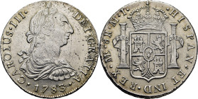 CARLOS III. Lima. 8 reales. 1783. MI. Cy12090. 26'78 g. Oxidación limpiada, no d