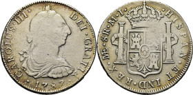 CARLOS III. Lima. 8 reales. 1787. MI. Cy12119. 26'57 g. Ligera oxidación superfi