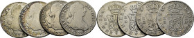 CARLOS III. Madrid. 2 reales. 1772, 73, 74 y 1775. PJ. Cy11534, 11542, 11552 y 1