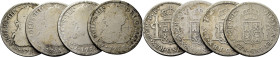 CARLOS III. Méjico. 2 reales. 1780, 1781, 1785 y 1787. FF (3) y FM. Cy11601, 116