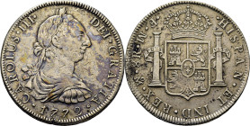 CARLOS III. Méjico. 8 reales. 1772. MF invertidas. Cy12001. 26'71 g. Limpiada, c
