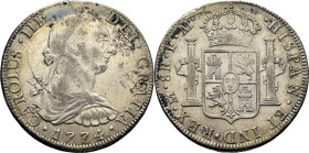 CARLOS III. Méjico. 8 reales. 1774. FM. Cy12023. 26'75 g. Restos de concreciones