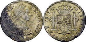 CARLOS III. Potosí. 8 reales. 1773. JR. Cy12015. 26'7 g. Concreciones. Leve suci