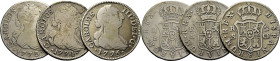 CARLOS III. Sevilla. 2 reales. 1773, 1774 y 1775. CF. Cy11549, 11556 y 11563. Al