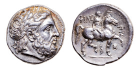Kings of Macedon, Philip III and Kassander (323-315 BC) AR-Tetradrachm (26mm, 14.24g, 4h). Pella mint, struck circa 323-315 BC.
Obv. Laureate head of...