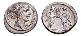 C. Servilius C. f AR-Denarius (17.5 mm, 4.15 g, 1h). Rome mint, 57 BC.
Obv. FLORA•PRIMVS, head of Flora right, wearing flower-wreath, lituus behind.
R...