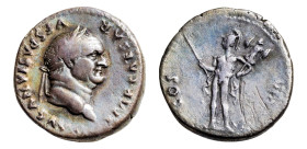 Vespasian (AD 69-79) AR-Denarius (18.4mm, 3.26g, 6h). Rome mint, struck AD 77-78.
Obv. IMP CAESAR VESPASIANVS AVG, laureate head right.
Rev. COS VIII,...