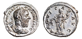 Macrinus (AD 217-218) AR-Denarius (20.0mm, 3.74g, 12h). Rome mint, struck AD March-June 218.
Obv. IMP C M OPEL SEV MACRINVS AVG, laureate and draped b...