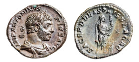 Elagabalus (AD 218-222) AR-Denarius (17.6mm, 3.03g, 8h). Rome mint, struck AD 221-222.
Obv. IMP ANTONINVS PIVS AVG Laureate and draped bust right.
Rev...