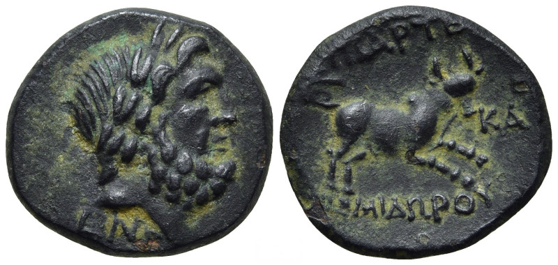 ASIA MINOR. Uncertain (Kadoi?). Dated SE 256 (57/6 BC). AE.

Obv: CNΣ (date). ...