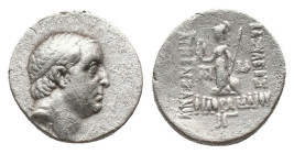 KINGS of CAPPADOCIA. Ariobarzanes I Philoromaios. Drachm (96-63 BC). AR Silver. Mint A (Eusebeia under Mt. Argaios). Dated RY 28 = 68/7 BC

Obv: Dia...