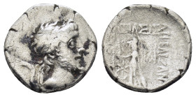 KINGS of CAPPADOCIA.Ariarathes X.(42-36 BC).Drachm.

Obv : Diademed head right.
Rev : ΒΑΣΙΛΕΩΣ ΑΡΙAPAΘOV EVΣEBOVΣ KAI ΦIΛAΔEΛΦOV.
Athena Nikephoros st...
