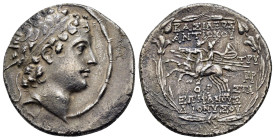 Seleukid Kings of Syria. Antiochos VI Dionysos AR Tetradrachm. Antioch, year 169 = 144/3 BC.

Obv : Radiate and diademed head of the youthful Antioc...