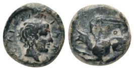 UNCERTAIN! THRACE. Abdera? Or EGYPT. Alexandria?. (Circa 2nd-1st centuries BC)

Obv: Laureate bust right
Rev: Griffin seated left Apparently unpubl...