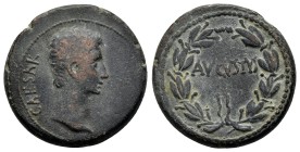ASIA MINOR. Uncertain. Augustus (27 BC-14 AD). AE.

Obv: CAESAR. Bare head right.
Rev: AVGVSTVS. Legend in one line within laurel wreath.
RPC I 22...