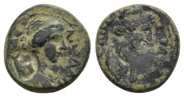 ASIA MINOR. Uncertain.(Circa 4th century BC).Ae.

Condition : Good very fine.

Weight : 3.73 gr.
Diameter : 15 mm.