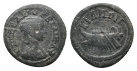 BITHYNIA, Cius. Orbiana, reign of Severus Alexander (222-235 AD). Ae.

Obv: ΓΝ CΕ ΒΑΡ ΟΡΒΙΑΝΗ ΑΥ.
Draped bust of Orbiana.
Rev: ΚΙΑΝΩΝ.
Galley wit...