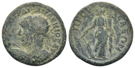 BITHYNIA.Prusa ad Olympum  Trajan Decius(249-251).Ae.

Obv : ΑΥΤ ΚΑΙ ΤΡΑΙΑΝ ΔΕΚΙΟϹ ΑΥΓ ϹΕ.
Radiate and cuirassed bust of Decius left, seen from fro...