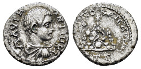 CAPPADOCIA. Caesarea. Caracalla (Caesar, 196-198). Drachm.

Obv : M AVPH ANTωN KAI.
Bareheaded, draped and cuirassed bust right.
Rev : MHTPOΠO KAICAPI...