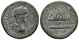 CAPPADOCIA. Caesarea. Elagabal (218-222). Ae.

Obv: AY K M AYPH ANTWNEINOC CE.
Laureate, draped and cuirassed bust right.
Rev: MHTPOΠΟ ΚΑΙCΑΡΙ.
Mount ...
