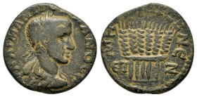 CAPPADOCIA. Caesarea. Gordian III (238-244). Ae. Dated RY 7 (243/4).

Obv: AV KAI M ANT ΓOPΔIANOC.
Laureate, draped and cuirassed bust right.
Rev: MHT...