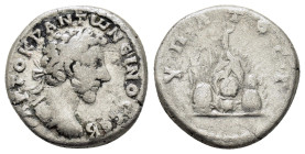 CAPPADOCIA. Caesarea. Marcus Aurelius.(161-180). Didrachm.

Obv : AYTOKP ANTωNЄINOC CЄB.
Laureate and cuirassed bust right.
Rev : YΠATOC Γ.
Mount Arga...