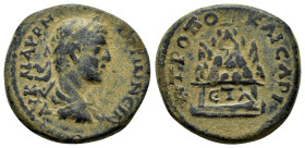 CAPPADOCIA. Caesarea. Severus Alexander (222-235). Ae. Dated RY 1 (222). 

Obv: AV K M AVPH CЄOV AΛЄΞANΔΡΟC. Laureate and draped bust right. 
Rev: MHT...