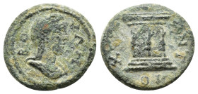 CARIA, Antioch ad Maeandrum AE. Reign: Uncertain

Obv: ΒΟΥΛΗ; draped bust of the Boule, r.
Rev: ΑΝΤΙΟΧƐΩΝ; monumental altar
RPC IV.2 №: 11831 (tempora...