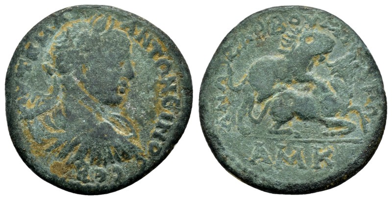 CILICIA Tarsus. Caracalla. ( 198-211 AD). AE

Obv: Bust to right
Rev: Lion at...