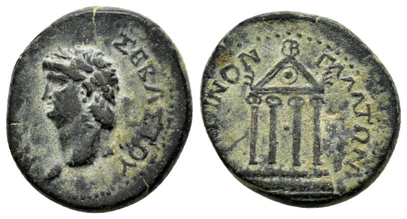 GALATIA. Koinon of Galatia. Nero (54-68). Ae.

Obv: NEPΩNOΣ ΣEBΑΣΤΟΥ.
Laureate h...