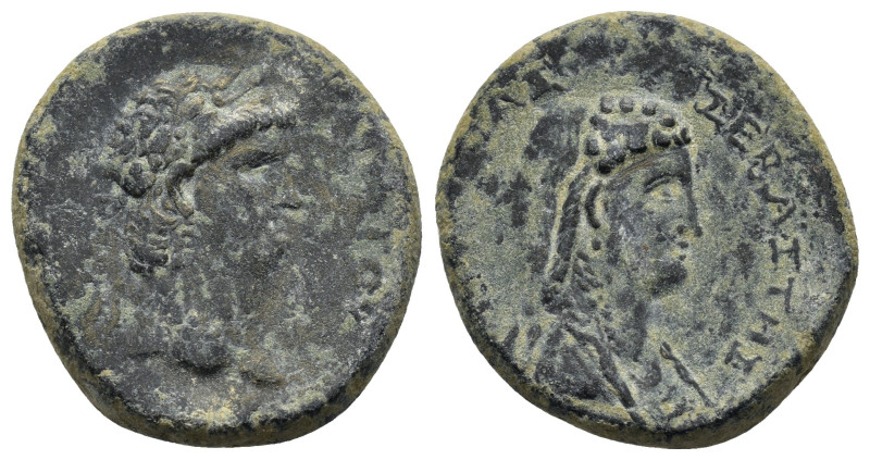 GALATIA. Koinon of Galatia. Nero with Poppaea (54-68). Ae.

Obv : NEΡΩNOΣ ΣEBAΣT...