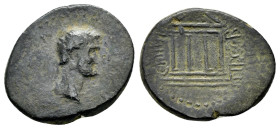 GALATIA.Koinon of Galatia. Tiberius.(14-37).Ae.

Obv : ΤΙΒΕΡΙΟϹ ΚΑΙϹΑΡ.
Bare head right.
Rev : ΕΠΙ ΒΑϹΙΛ ΠΡΕϹ ϹΕΒΑϹΤΟϹ.
Hexastyle temple façade....