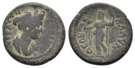 LYDIA. Blaundus. Sabina (Augusta, 128-136/7). Ae.

Obv: CABЄINA CЄBACTH.
Draped bust right.
Rev: BΛAVNΔЄΩN.
Demeter standing left, holding sceptre, gr...