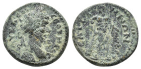 LYDIA. Saitta. Septimius Severus (193-211). Ae.

Obv: AV K Λ CЄ CЄOVHPOC ΠЄ.
Laureate head right.
Rev: CAITTHNΩN.
Hercules standing left, head right, ...
