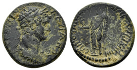 LYDIA. Sala. Hadrian (117-138). Ae. C. Val. Androneikos, magistrate.

Obv: AY KAI AΔPIANOC.
Laureate, draped and cuirassed bust right.
Rev: EΠI Γ OYAΛ...