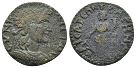 LYDIA.Bagis. Pseudo-autonomous.Possibly time of the Severans.(193-235). Ae.

Obv : CYNKΛHTOC.
Draped bust of the Senate right.
Rev : KAICAPЄΩN BAΓHNΩN...