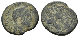 MESOPOTAMIA. Carrhae. Caracalla (198-217). Ae. 

Obv: M AVR ANTONINV F VA. Laureate head right. 
Rev: COI MET ANTONINIAN Δ AVG. Veiled head of Tyche r...