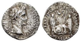 AUGUSTUS. Denarius (27 BC-14 AD). AR. Lugdunum.

Obv: CAESAR AVGVSTVS DIVI F PATER PATRIAE; Head of Augustus, laureate, right
Rev: C L CAESARES AVGVST...