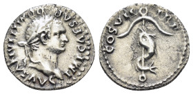TITUS (79-81). Denarius. Rome.

Obv: IMP TITVS CAES VESPASIAN AVG P M.
Laureate head right.
Rev: TR P IX IMP XV COS VIII P P.
Dolphin coiled around an...
