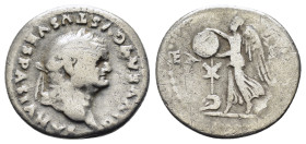 DIVUS VESPASIAN (died 79). AR. Denarius. Rome 

Obv: DIVVS AVGVSTVS VESPASIANVS, laureate head of Divus Vespasian to right. 
Rev. EX / S C across fiel...
