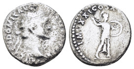 DOMITIAN (81-96). Denarius. Rome.

Obv: CAESAR DIVI F DOMITIANVS COS VII.
Laureate head right.
Rev: PRINCEPS IVVENTVTIS.
Minerva advancing right, bran...