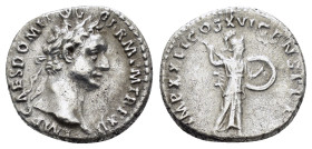 DOMITIAN (81-96). Denarius. Rome.

Obv: IMP CAES DOMIT AVG GERM P M TR P XIII.
Laureate head right.
Rev: IMP XXII COS XVI CENS P P P.
Minerva advancin...