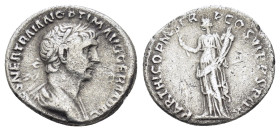 TRAJAN (98-117). Denarius. Rome. 

Obv: IMP CAES NER TRAIAN OPTIM AVG GERM DAC. Laureate and draped bust right. 
Rev: PARTHICO P M TR P COS VI P P S P...