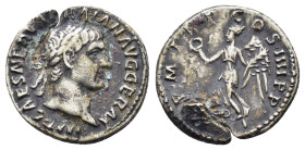 TRAJAN (98-117). Denarius. Rome.

Obv: IMP CAES NERVA TRAIAN AVG GERM.
Laureate head right, with slight drapery.
Rev: P M TR P COS IIII P P.
Victory a...