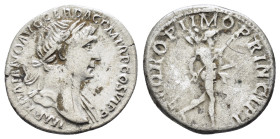 TRAJAN (98-117). Denarius. Rome.

Obv: IMP TRAIANO AVG GER DAC P M TR P COS VI P P.
Laureate and draped bust right.
Rev: S P Q R OPTIMO PRINCIPI.
Mars...