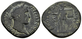 ANTONINUS PIUS (138-161 AD). AE. Sestertius. Rome.

Obv: ANTONINVS AVG PIVS P P TR P COS III.
Laureate head right.
Rev: APOLLINI AVGVSTO / S - C.
Apol...