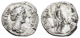 DIVA FAUSTINA I (Died 140/1). Denarius. Rome.

Obv: DIVA FAVSTINA.
Draped bust right.
Rev: AVGVSTA.
Ceres standing left, holding torch and sceptre.
RI...
