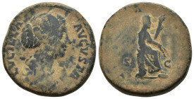 LUCILLA (Augusta, 164-182). Sestertius. Rome.

Obv: Draped bust right 
Rev: Ceres, holding torch and grain ears, seated right on cista mystica, from w...